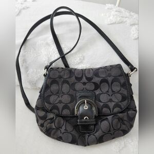 Coach Black Patterned Crossbody Bag With Signature C Pattern